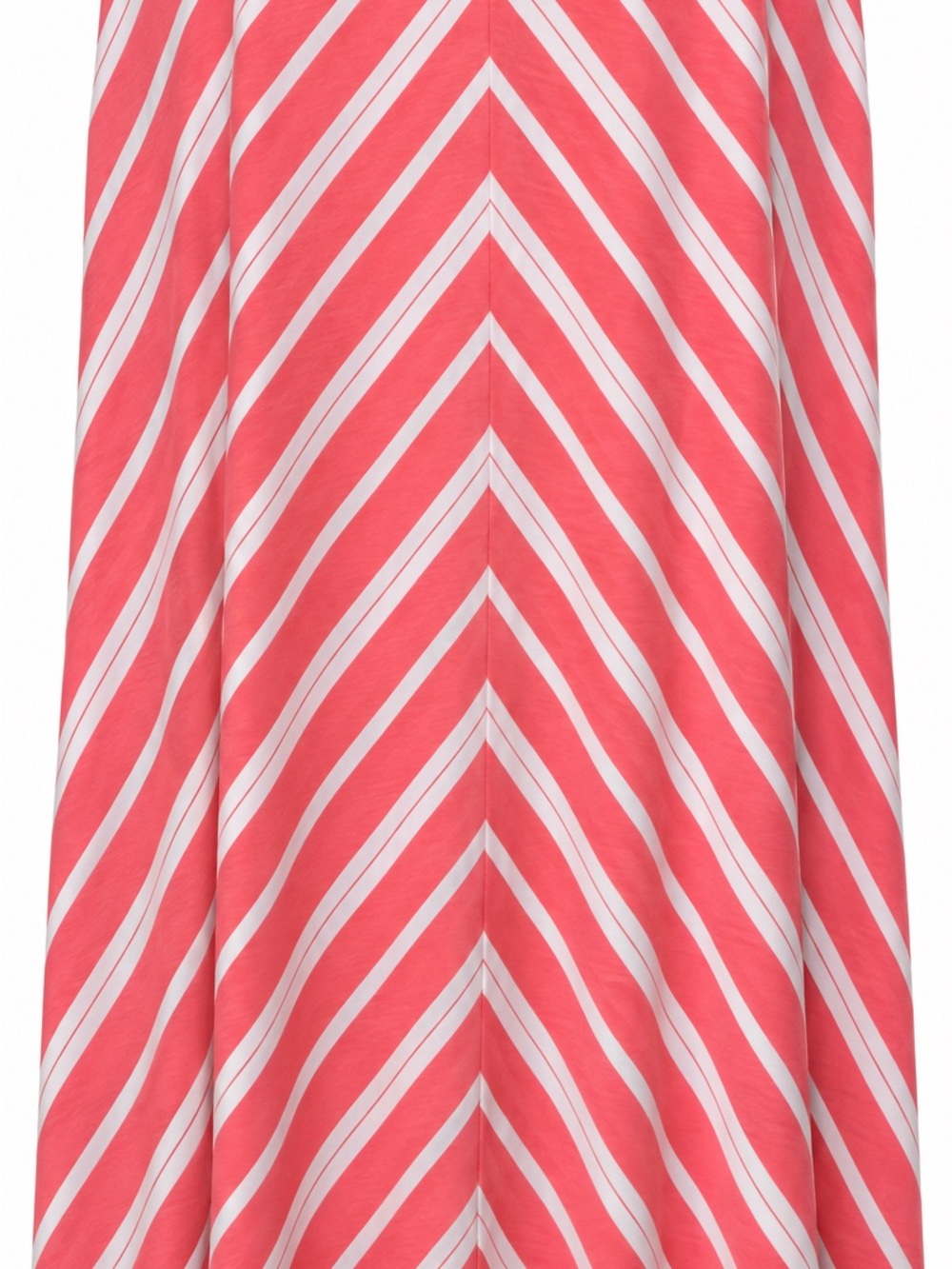Roz & Ali Striped Coral and White A-Line Skirt